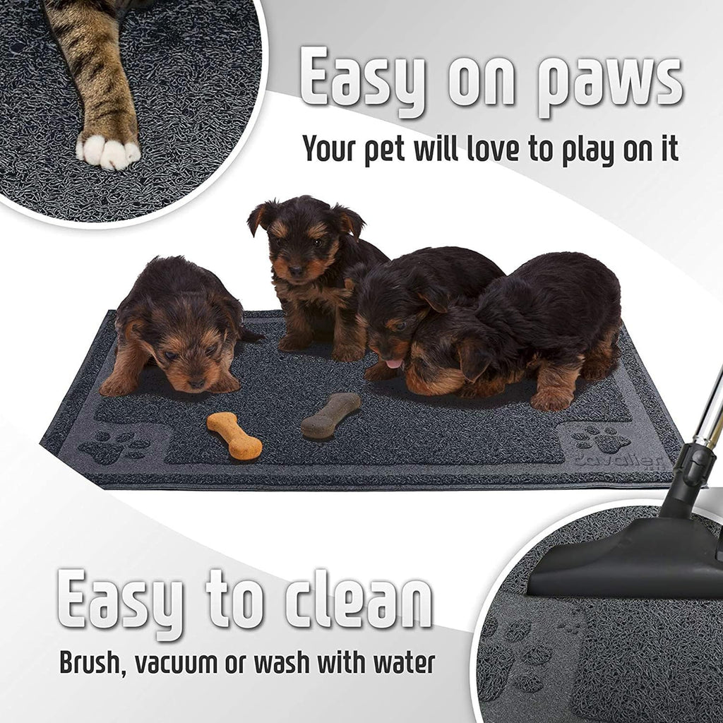 , Bowl Mat for Cat and Dog, Silicone Non-Slip Absorbent Waterproof Dog Food Mat, Easy to Clean, Unique Paw Design
