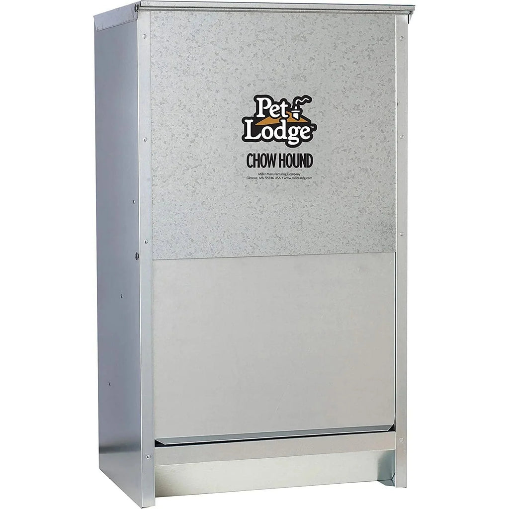 Chow Hound 50 Lb Dog Feeder - Galvanized Steel Automatic Chew-Proof