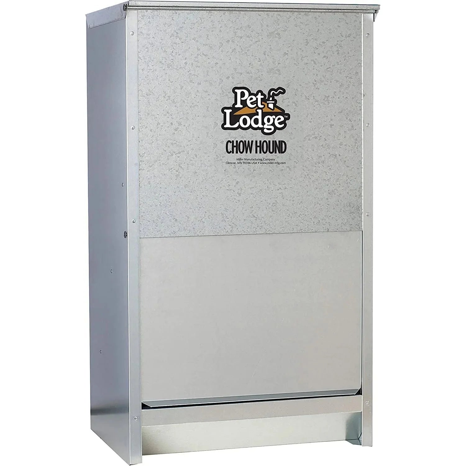 Chow Hound 50 Lb Dog Feeder - Galvanized Steel Automatic Chew-Proof