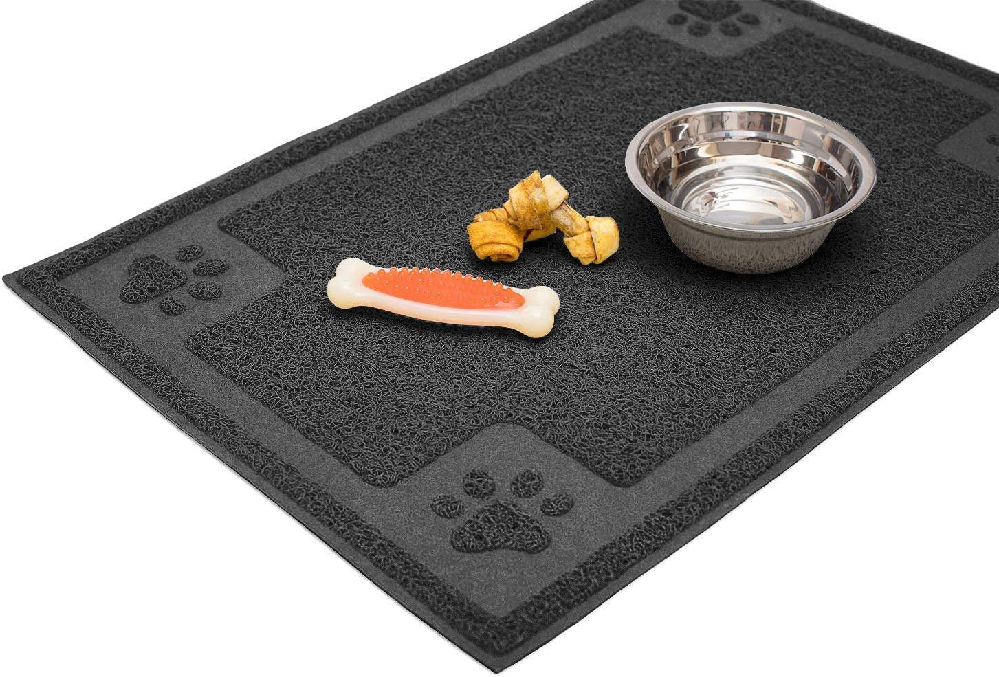 , Bowl Mat for Cat and Dog, Silicone Non-Slip Absorbent Waterproof Dog Food Mat, Easy to Clean, Unique Paw Design