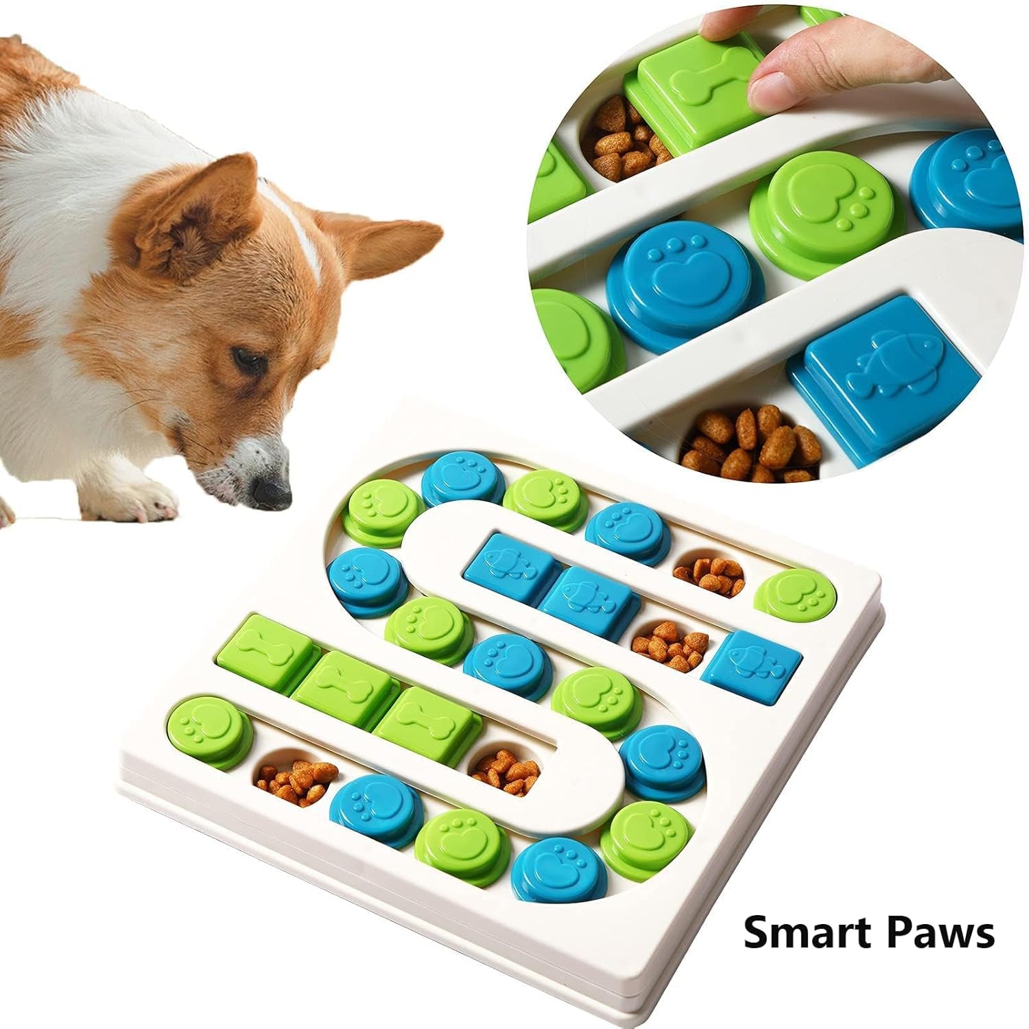Interactive Pet Puzzle, Mental Stimulation Treat Dispenser, Slow Feeder, and Enrichment Game for Small to Large Pets