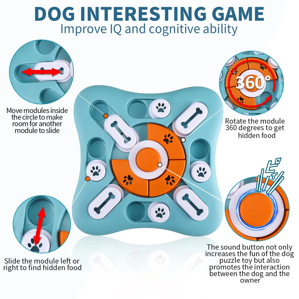 Treat Dispensing Dog Enrichment Toy for IQ Training and Brain Stimulation