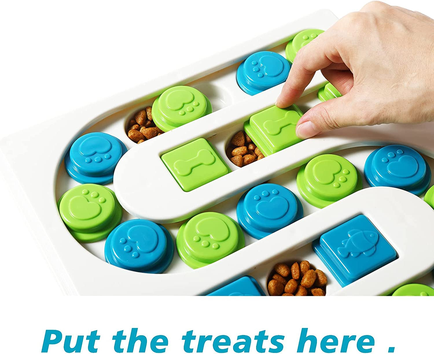 Interactive Pet Puzzle, Mental Stimulation Treat Dispenser, Slow Feeder, and Enrichment Game for Small to Large Pets