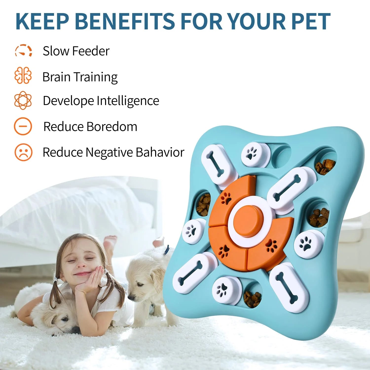 Treat Dispensing Dog Enrichment Toy for IQ Training and Brain Stimulation