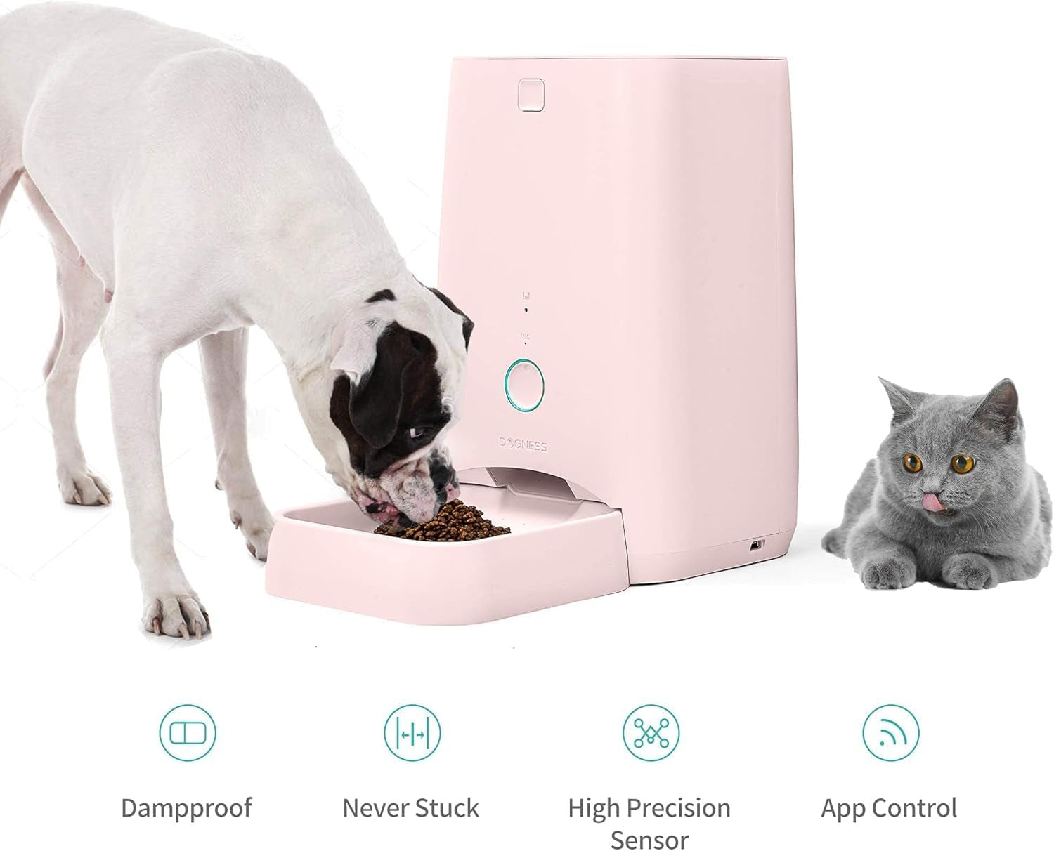 6L Smart Feeder, Wi-Fi Enabled Pet Feeder for Cat and Dog, Smartphone App for Ios and Android, Portion Control, Fresh Lock System Auto Food Dispenser Pink